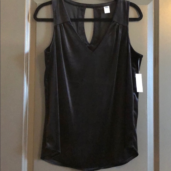NWT OldNavy Black VelvetTank top, sz M - Picture 1 of 2